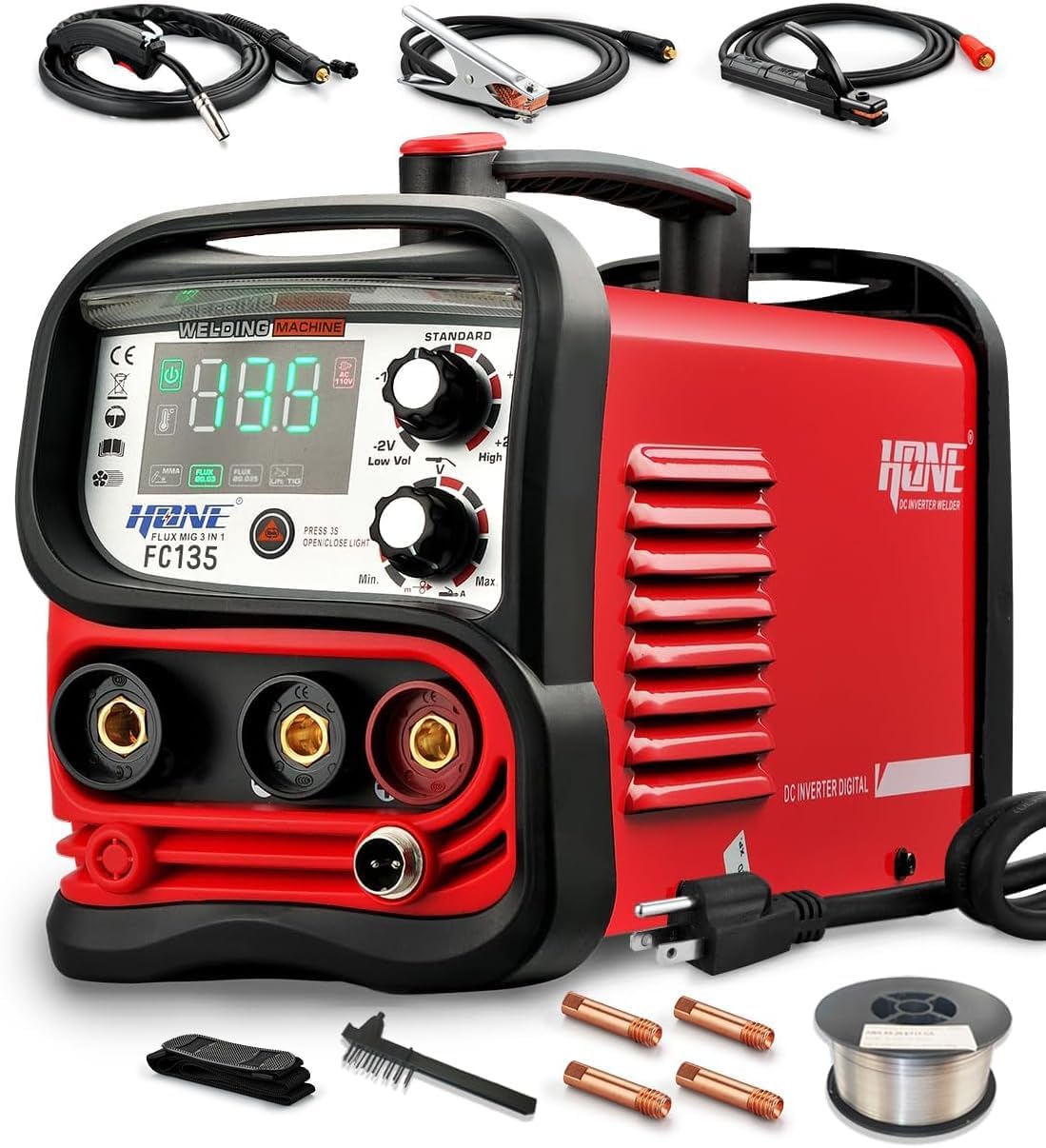 Tig Welder Machine - Soudeuse MIG/Stick/Lift-Tig à noyau flussoir 135Amp