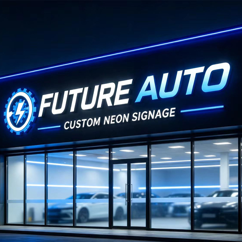 Auto Repair Shop Logo Design - Enseigne lumineuse LED 3D personnalisée, résistante